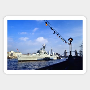 HMS Belfast, light cruiser warship. Sticker